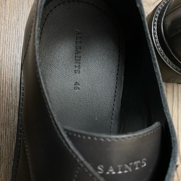 All Saints shoesTor Plain Toe Derby In Black Brush Off - Picture 5 of 11